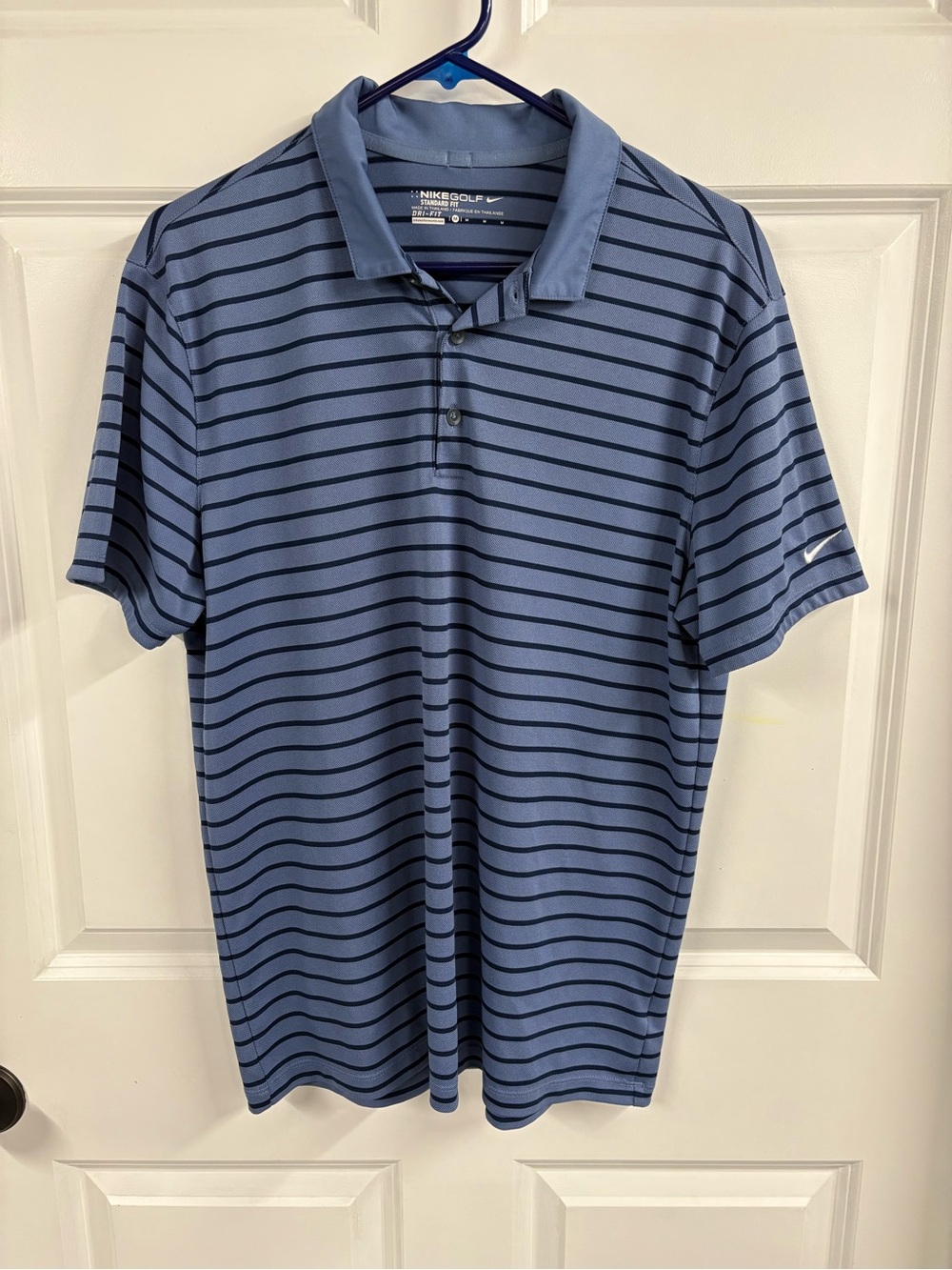 Nike Men's Dri-Fit Golf Polo Shirt Size Medium, Striped, Standard Fit